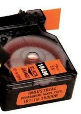 18436 Rhino Vinyl tape 19mm Zwart op Oranje