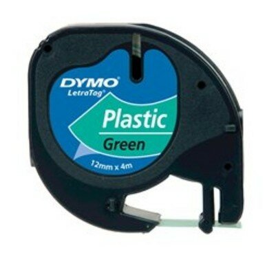 91204 Dymo Letratag plastictape 12mm Groen