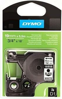 16959 Dymo D1 Perm. Polyester tape 12mm Zwart op Wit 5,5m