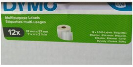 12 rollen 11354 Dymo Multifunc etiket, 32X57mm verwijderbaar 12 rollen 11354 Dymo Multifunc etiket, 32X57mm verwijderbaar
