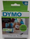 0929120 klein vierkant Dymo etiket 25X25mm Verwijderbaar 