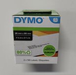 99010 Dymo smal adres etiket 28X89mm (2 rollen á130)
