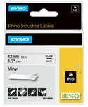 18444 Rhino Vinyl tape 12mm Zwart op Wit