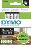 53713 Dymo D1 tape 24mm Zwart op Wit 