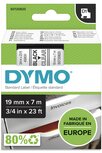 45800 Dymo D1 tape 19mm Zwart op Transparant 
